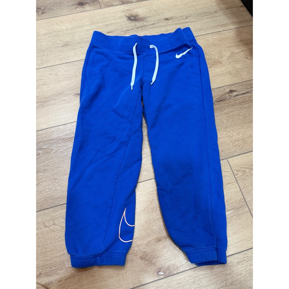 Nike Womens Royal Blue Sweatpants Joggers Pink Swoosh Size Small see‎ pics